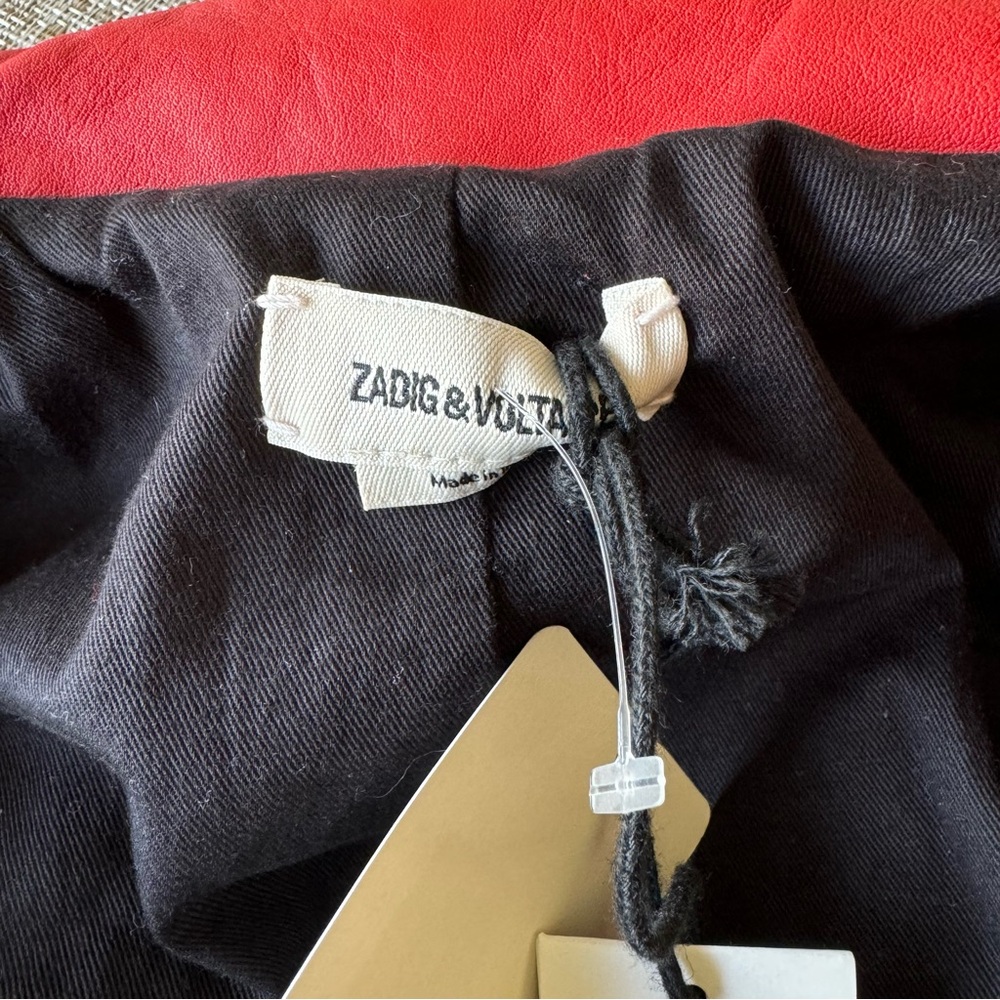NWT Zadig & Voltaire Liam Red Leather Jacket size XS - Picture 13 of 14